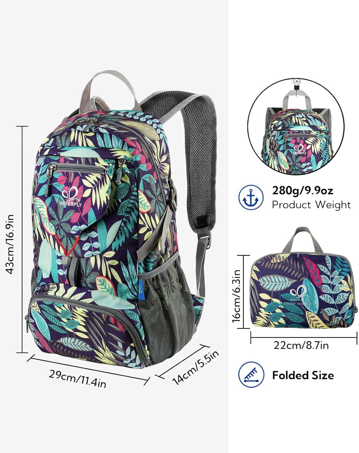 Small Lightweight Packable Backpack: 20l Hiking Daypack Man Woman | 20L,Recycled nylon material,Multi-compartment storage,Water-resistant,Everyday carry,Ultra Light Foldable Travel Day Pack