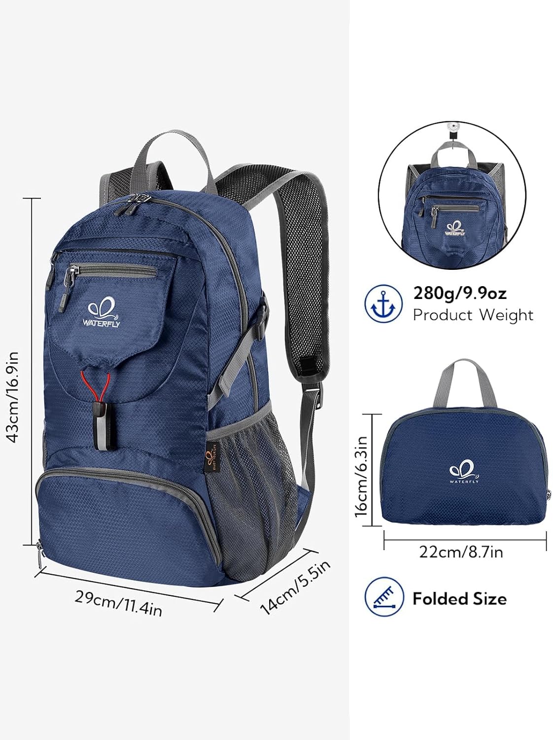 Small Lightweight Packable Backpack: 20l Hiking Daypack Man Woman | 20L,Recycled nylon material,Multi-compartment storage,Water-resistant,Everyday carry,Ultra Light Foldable Travel Day Pack