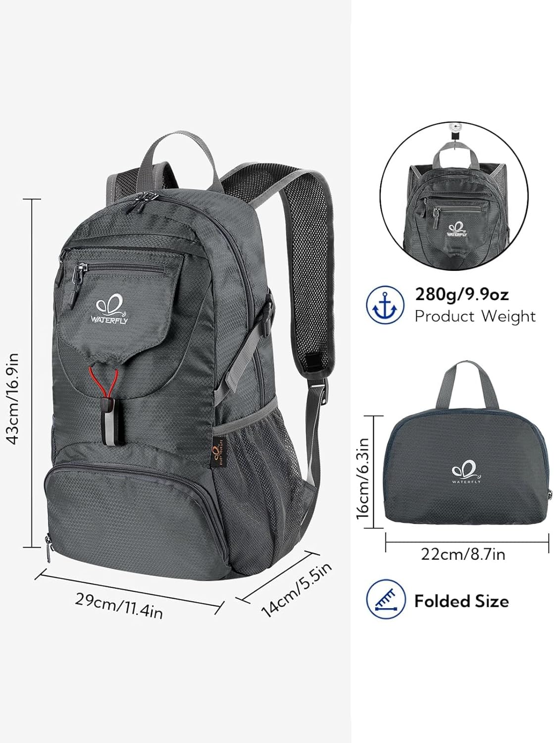 Small Lightweight Packable Backpack: 20l Hiking Daypack Man Woman | 20L,Recycled nylon material,Multi-compartment storage,Water-resistant,Everyday carry,Ultra Light Foldable Travel Day Pack