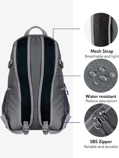 Small Lightweight Packable Backpack: 20l Hiking Daypack Man Woman | 20L,Recycled nylon material,Multi-compartment storage,Water-resistant,Everyday carry,Ultra Light Foldable Travel Day Pack
