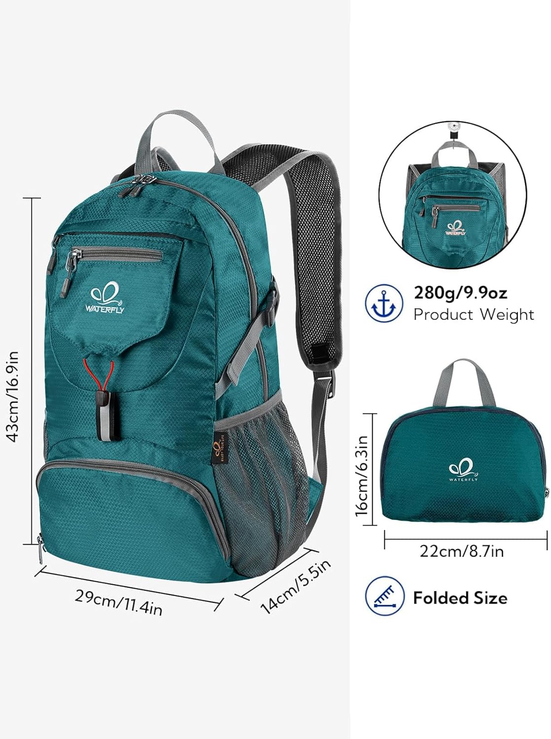Small Lightweight Packable Backpack: 20l Hiking Daypack Man Woman | 20L,Recycled nylon material,Multi-compartment storage,Water-resistant,Everyday carry,Ultra Light Foldable Travel Day Pack