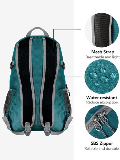 Small Lightweight Packable Backpack: 20l Hiking Daypack Man Woman | 20L,Recycled nylon material,Multi-compartment storage,Water-resistant,Everyday carry,Ultra Light Foldable Travel Day Pack