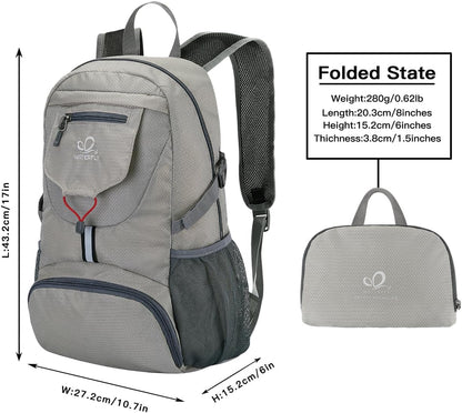 Small Lightweight Packable Backpack: 20l Hiking Daypack Man Woman | 20L,Recycled nylon material,Multi-compartment storage,Water-resistant,Everyday carry,Ultra Light Foldable Travel Day Pack