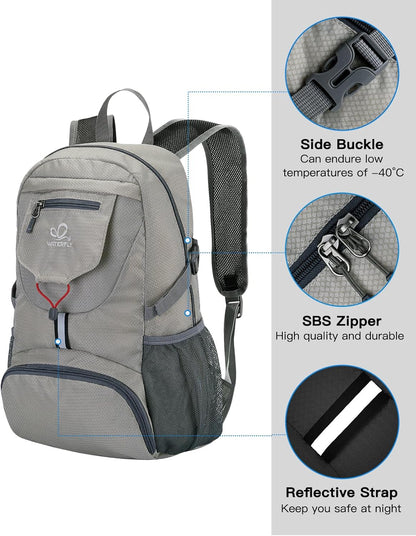 Small Lightweight Packable Backpack: 20l Hiking Daypack Man Woman | 20L,Recycled nylon material,Multi-compartment storage,Water-resistant,Everyday carry,Ultra Light Foldable Travel Day Pack