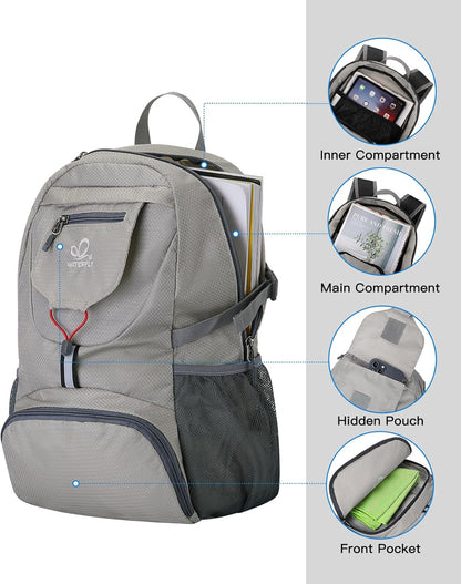 Small Lightweight Packable Backpack: 20l Hiking Daypack Man Woman | 20L,Recycled nylon material,Multi-compartment storage,Water-resistant,Everyday carry,Ultra Light Foldable Travel Day Pack