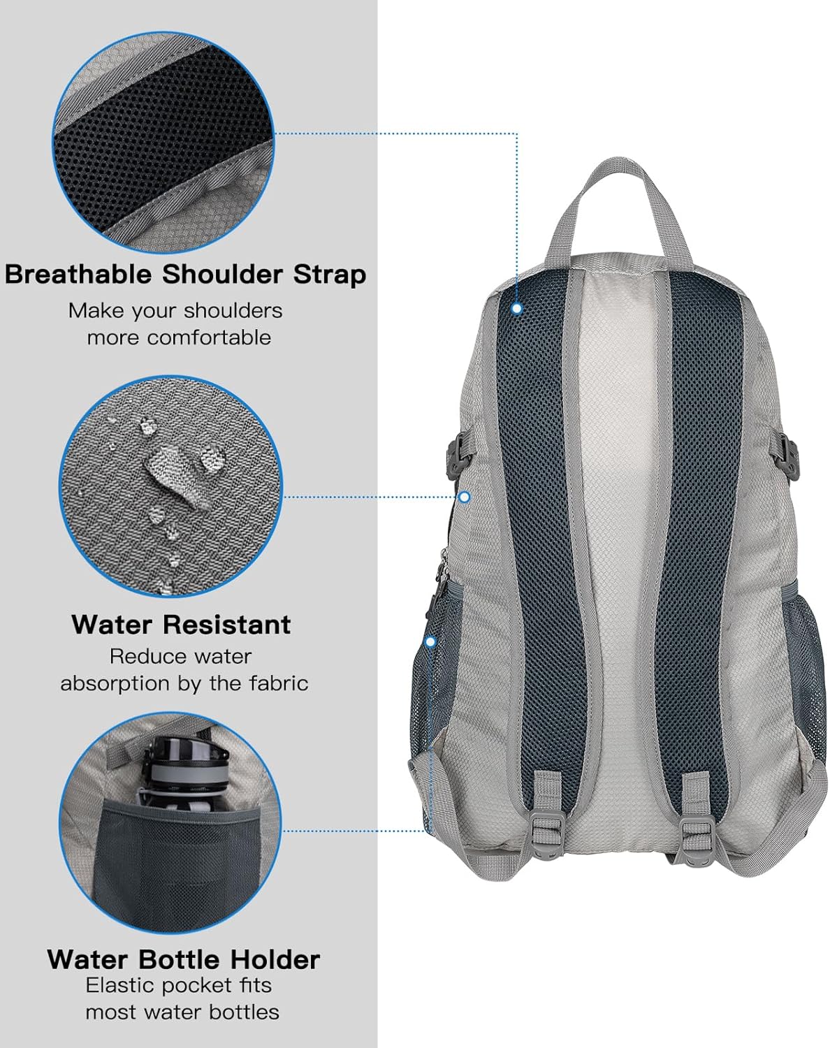 Small Lightweight Packable Backpack: 20l Hiking Daypack Man Woman | 20L,Recycled nylon material,Multi-compartment storage,Water-resistant,Everyday carry,Ultra Light Foldable Travel Day Pack