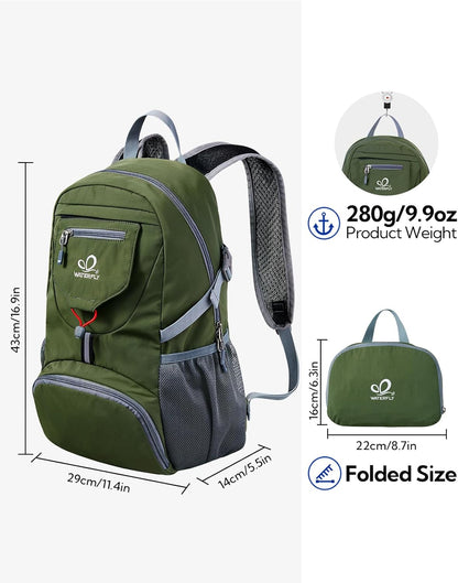 Small Lightweight Packable Backpack: 20l Hiking Daypack Man Woman | 20L,Recycled nylon material,Multi-compartment storage,Water-resistant,Everyday carry,Ultra Light Foldable Travel Day Pack