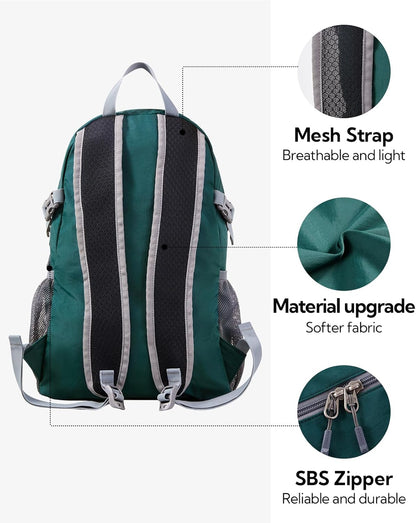 Small Lightweight Packable Backpack: 20l Hiking Daypack Man Woman | 20L,Recycled nylon material,Multi-compartment storage,Water-resistant,Everyday carry,Ultra Light Foldable Travel Day Pack
