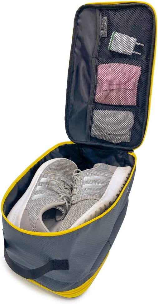 Double Deck Compression Packing Cube –2-in-1 Expandable Travel Organizer with Integrated Shoe Cube Compartment – Lightweight Packing for Carry-On or Suitcase