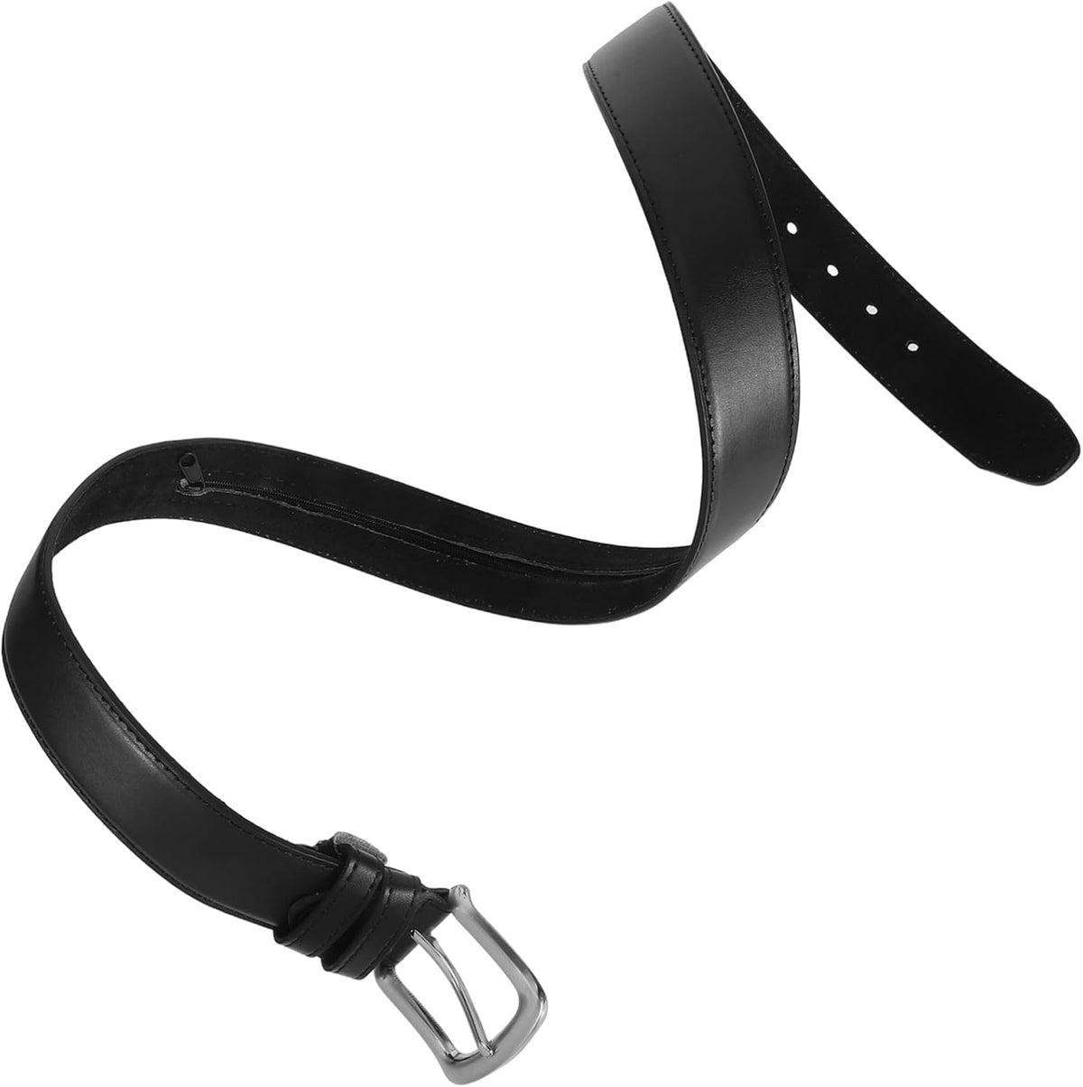 Hidden Money Belt for Men Stylish Travel Security Waist Belt with Concealed Pockets and Secure Zipper Closure Black for Discreet Money Storage and Valuables Protection