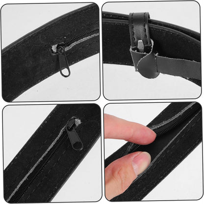 Hidden Money Belt for Men Stylish Travel Security Waist Belt with Concealed Pockets and Secure Zipper Closure Black for Discreet Money Storage and Valuables Protection