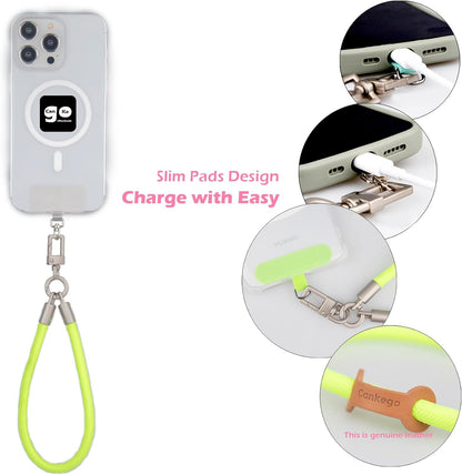 Phone Lanyard with Wallet Bag Crossbody and 2 Tether Tabs, Adjustable and Detachable Phone Strap for Phones, Multifunctional Cell Phone Neck and Hand Lanyard for Travel Essentials (Green)