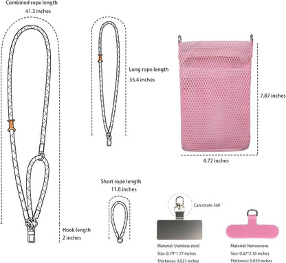 Phone Lanyard with Wallet Bag Crossbody and 2 Tether Tabs, Adjustable and Detachable Phone Strap for Phones, Multifunctional Cell Phone Neck and Hand Lanyard for Travel Essentials (Green)