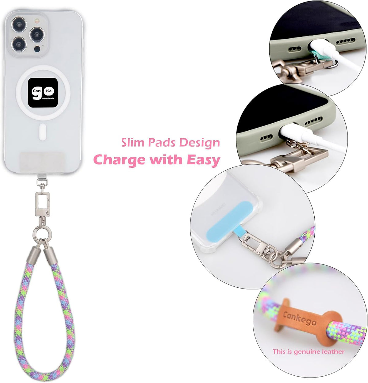 Phone Lanyard with Wallet Bag Crossbody and 2 Tether Tabs, Adjustable and Detachable Phone Strap for Phones, Multifunctional Cell Phone Neck and Hand Lanyard for Travel Essentials (Green)