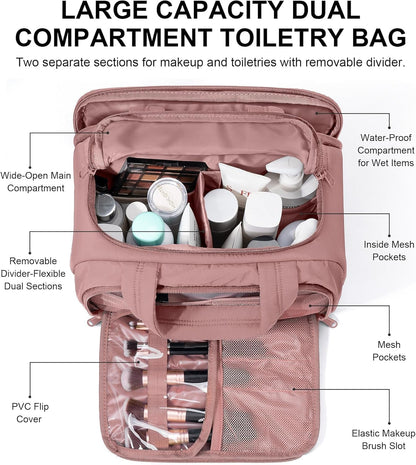 Travel Toiletry Bag for Women, Lightweight Large Quilted Puffy Makeup Bag Wide-open Make up Organizer Cloud Cosmetic Bag w/Handle for Traveling, Toiletries, Essentials, Accessories, Black