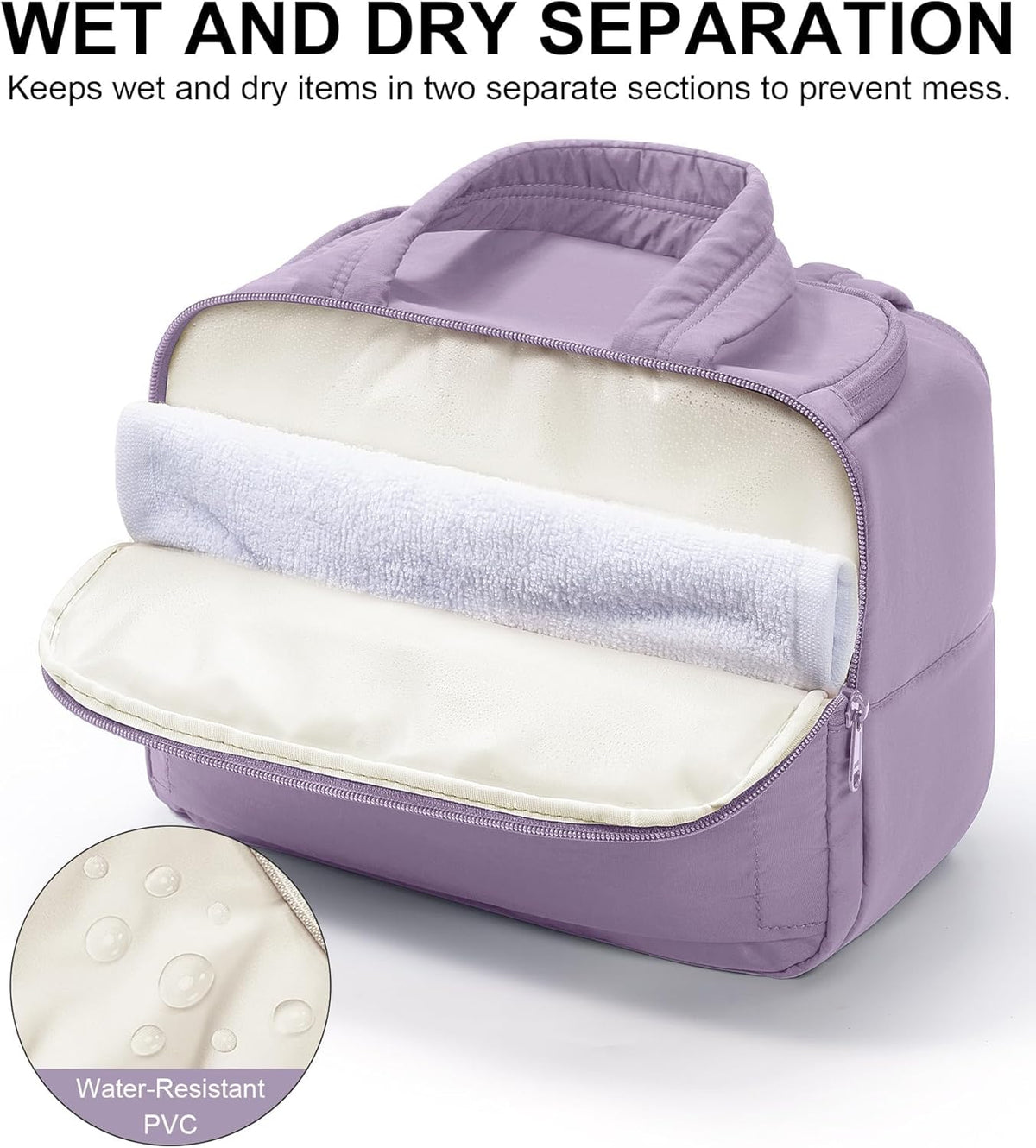 Travel Toiletry Bag for Women, Lightweight Large Quilted Puffy Makeup Bag Wide-open Make up Organizer Cloud Cosmetic Bag w/Handle for Traveling, Toiletries, Essentials, Accessories, Black