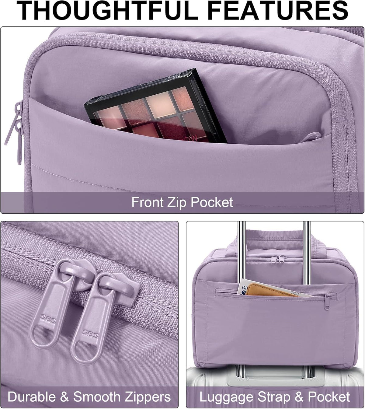 Travel Toiletry Bag for Women, Lightweight Large Quilted Puffy Makeup Bag Wide-open Make up Organizer Cloud Cosmetic Bag w/Handle for Traveling, Toiletries, Essentials, Accessories, Black