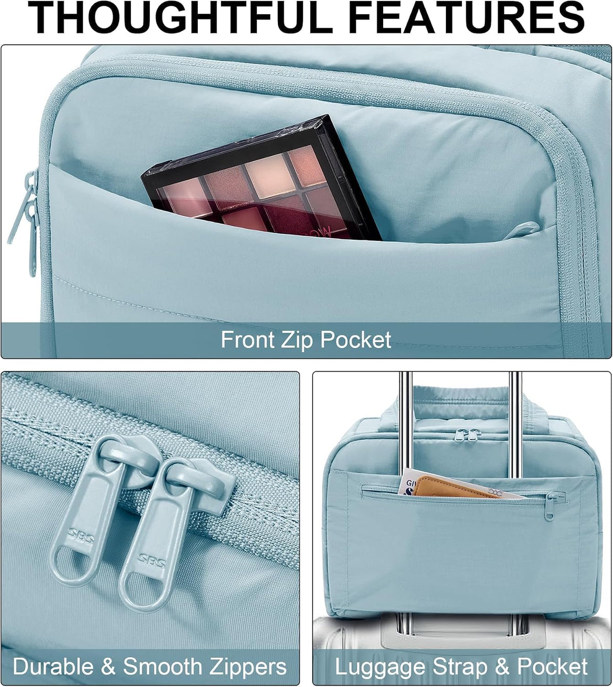 Travel Toiletry Bag for Women, Lightweight Large Quilted Puffy Makeup Bag Wide-open Make up Organizer Cloud Cosmetic Bag w/Handle for Traveling, Toiletries, Essentials, Accessories, Black