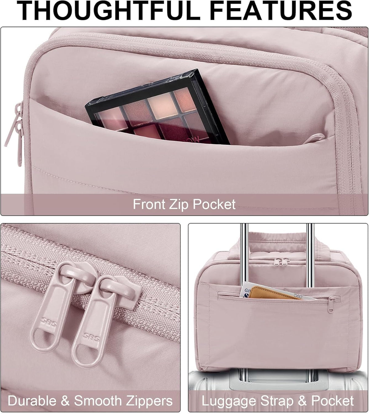 Travel Toiletry Bag for Women, Lightweight Large Quilted Puffy Makeup Bag Wide-open Make up Organizer Cloud Cosmetic Bag w/Handle for Traveling, Toiletries, Essentials, Accessories, Black