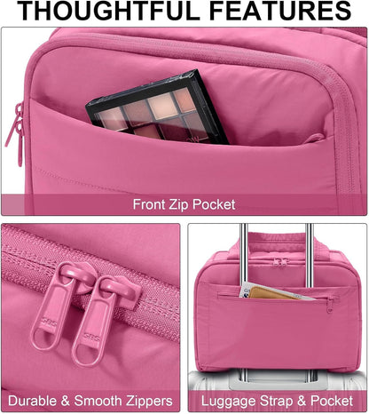 Travel Toiletry Bag for Women, Lightweight Large Quilted Puffy Makeup Bag Wide-open Make up Organizer Cloud Cosmetic Bag w/Handle for Traveling, Toiletries, Essentials, Accessories, Black