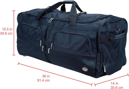 Rolling Duffel Bag, Black, 22" - Colors A