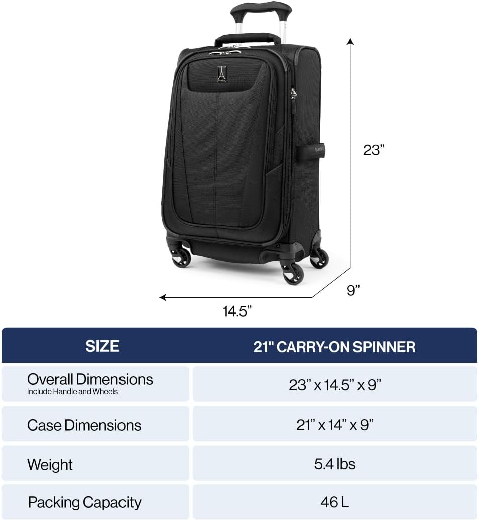 Maxlite 5 Softside Expandable Luggage with 4 Spinner Wheels, Lightweight Suitcase, Men and Women, Slate Green, Carry-on 21-Inch