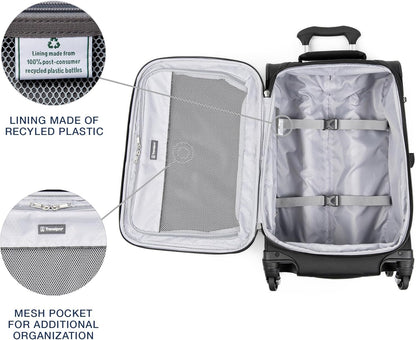 Maxlite 5 Softside Expandable Luggage with 4 Spinner Wheels, Lightweight Suitcase, Men and Women, Slate Green, Carry-on 21-Inch