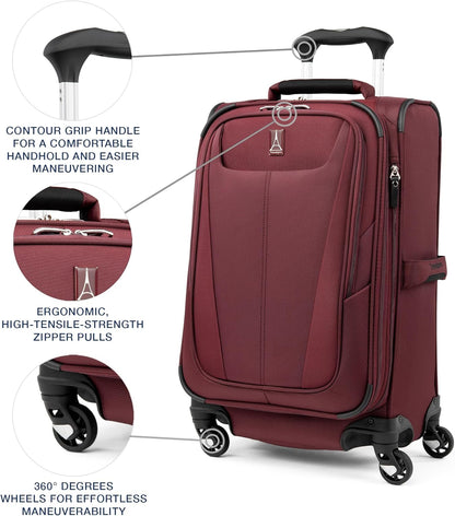 Maxlite 5 Softside Expandable Luggage with 4 Spinner Wheels, Lightweight Suitcase, Men and Women, Slate Green, Carry-on 21-Inch