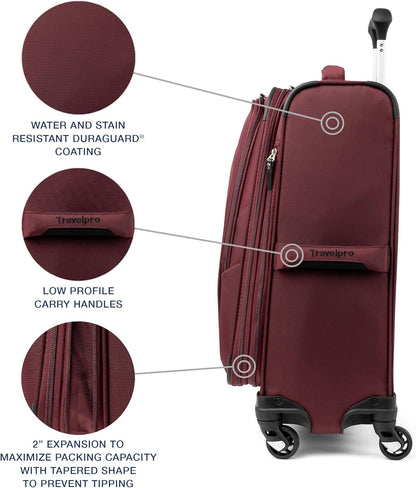 Maxlite 5 Softside Expandable Luggage with 4 Spinner Wheels, Lightweight Suitcase, Men and Women, Slate Green, Carry-on 21-Inch