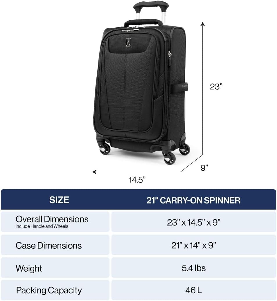 Maxlite 5 Softside Expandable Luggage with 4 Spinner Wheels, Lightweight Suitcase, Men and Women, Slate Green, Carry-on 21-Inch