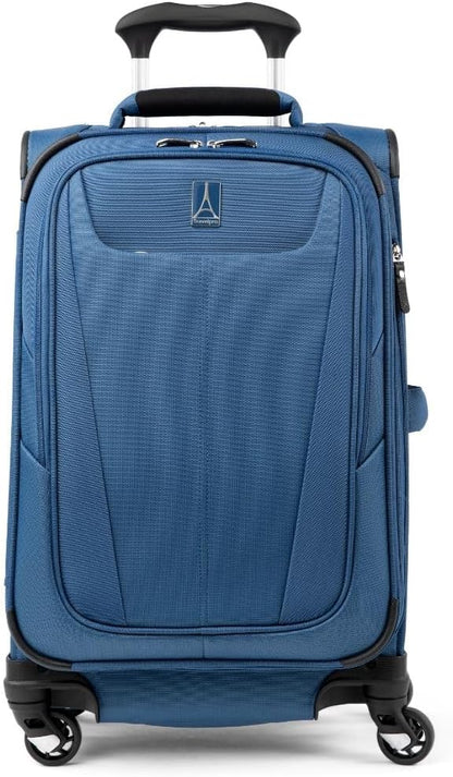 Maxlite 5 Softside Expandable Luggage with 4 Spinner Wheels, Lightweight Suitcase, Men and Women, Slate Green, Carry-on 21-Inch