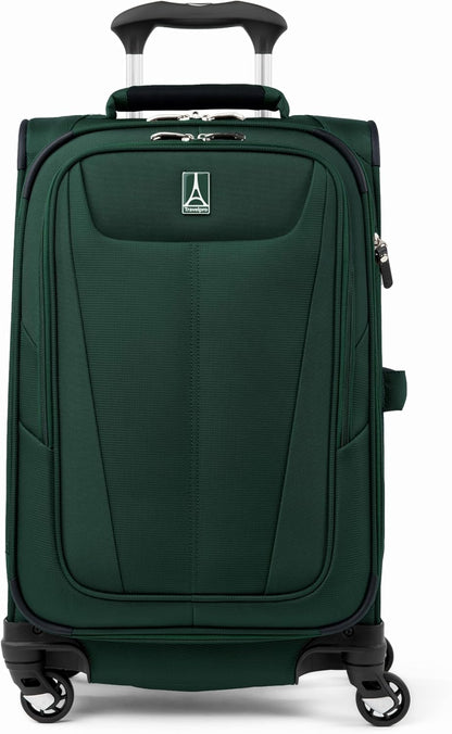 Maxlite 5 Softside Expandable Luggage with 4 Spinner Wheels, Lightweight Suitcase, Men and Women, Slate Green, Carry-on 21-Inch
