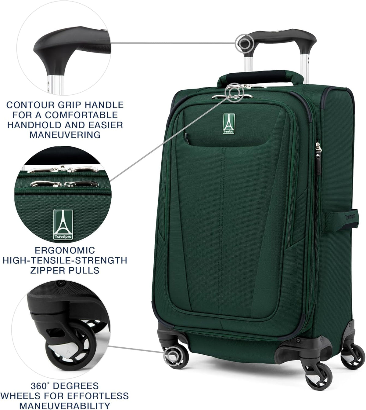Maxlite 5 Softside Expandable Luggage with 4 Spinner Wheels, Lightweight Suitcase, Men and Women, Slate Green, Carry-on 21-Inch