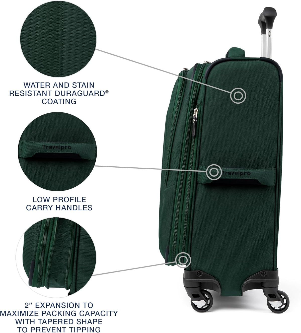 Maxlite 5 Softside Expandable Luggage with 4 Spinner Wheels, Lightweight Suitcase, Men and Women, Slate Green, Carry-on 21-Inch