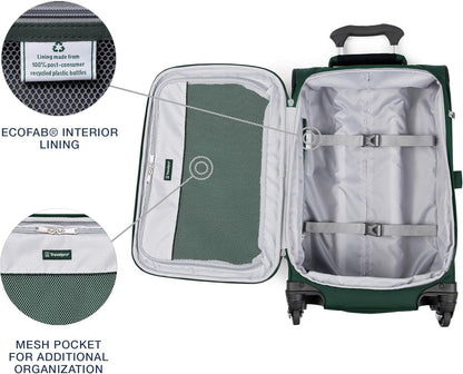 Maxlite 5 Softside Expandable Luggage with 4 Spinner Wheels, Lightweight Suitcase, Men and Women, Slate Green, Carry-on 21-Inch