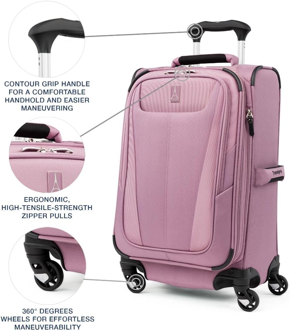 Maxlite 5 Softside Expandable Luggage with 4 Spinner Wheels, Lightweight Suitcase, Men and Women, Slate Green, Carry-on 21-Inch