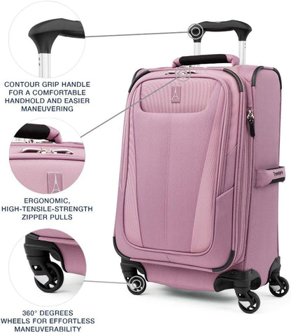Maxlite 5 Softside Expandable Luggage with 4 Spinner Wheels, Lightweight Suitcase, Men and Women, Slate Green, Carry-on 21-Inch