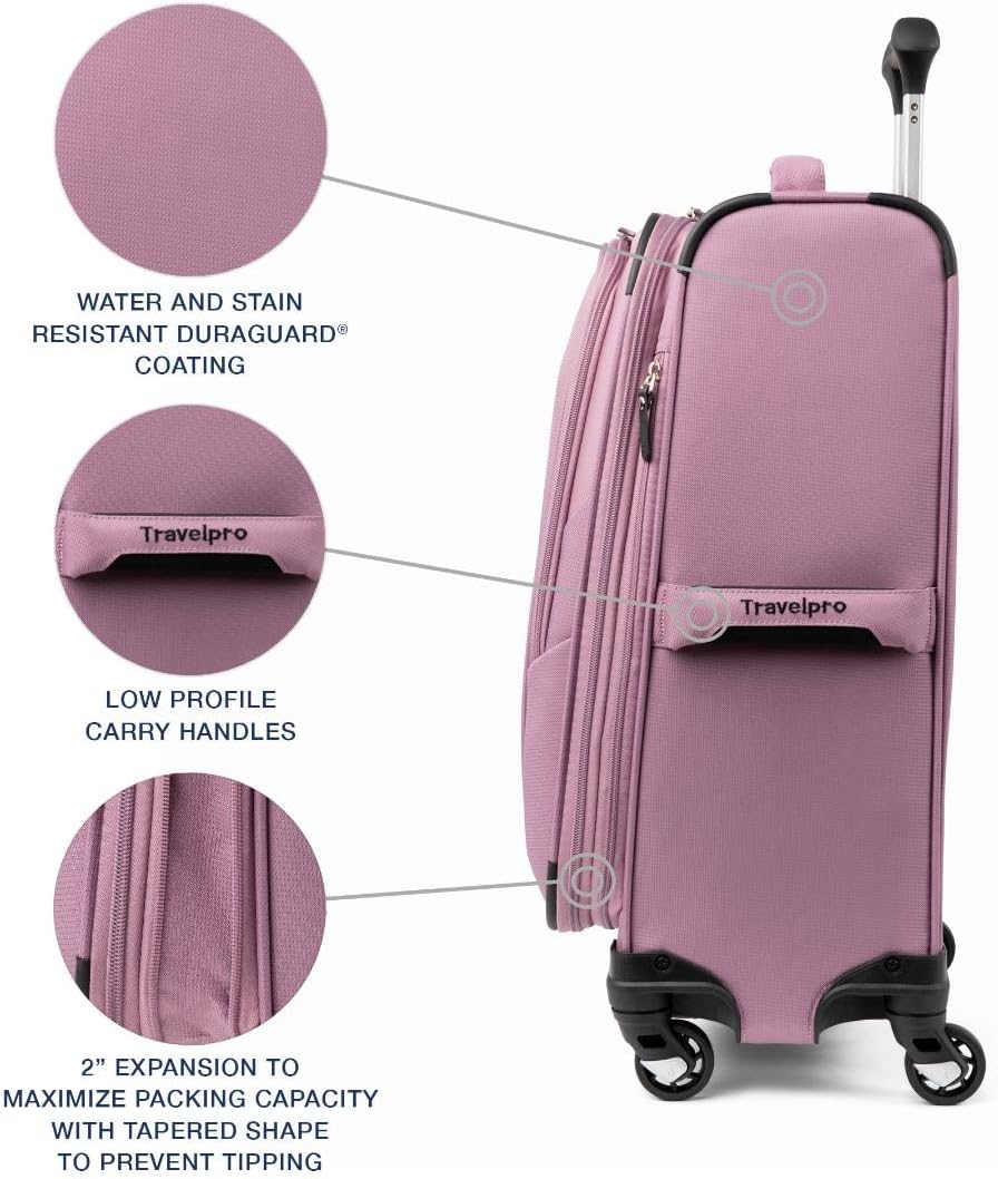 Maxlite 5 Softside Expandable Luggage with 4 Spinner Wheels, Lightweight Suitcase, Men and Women, Slate Green, Carry-on 21-Inch