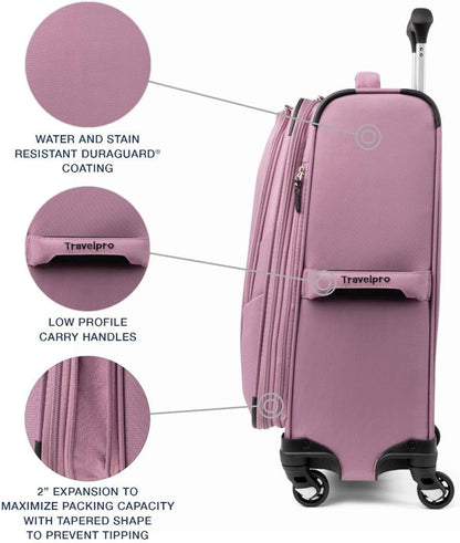 Maxlite 5 Softside Expandable Luggage with 4 Spinner Wheels, Lightweight Suitcase, Men and Women, Slate Green, Carry-on 21-Inch