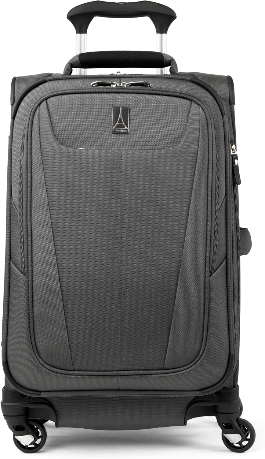 Maxlite 5 Softside Expandable Luggage with 4 Spinner Wheels, Lightweight Suitcase, Men and Women, Slate Green, Carry-on 21-Inch