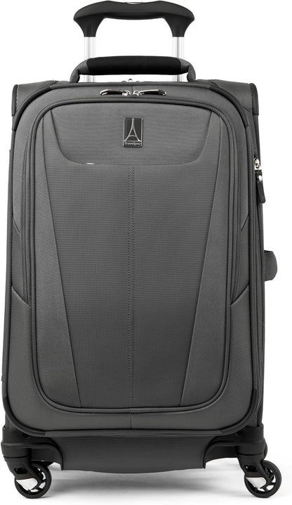 Maxlite 5 Softside Expandable Luggage with 4 Spinner Wheels, Lightweight Suitcase, Men and Women, Slate Green, Carry-on 21-Inch
