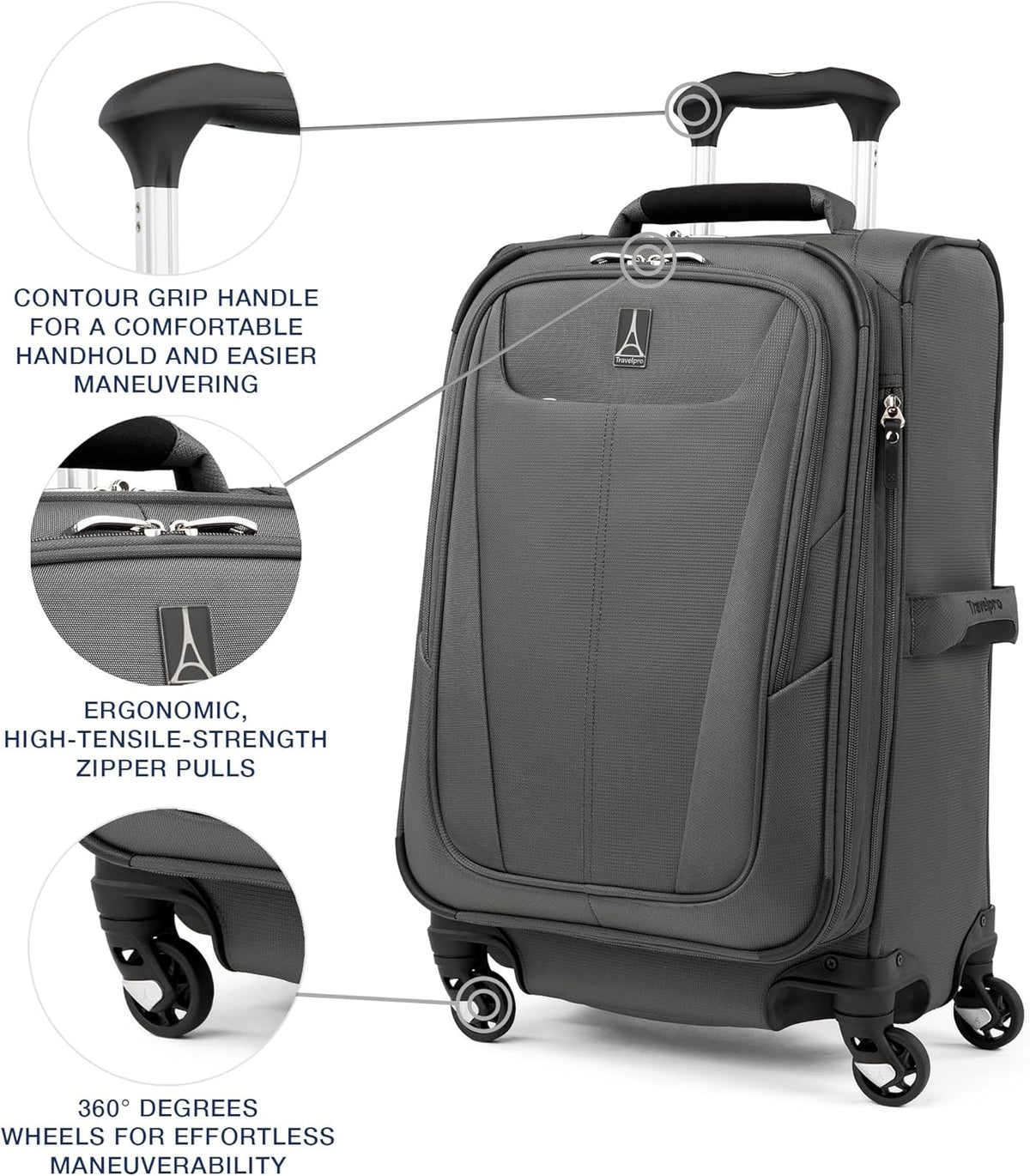 Maxlite 5 Softside Expandable Luggage with 4 Spinner Wheels, Lightweight Suitcase, Men and Women, Slate Green, Carry-on 21-Inch
