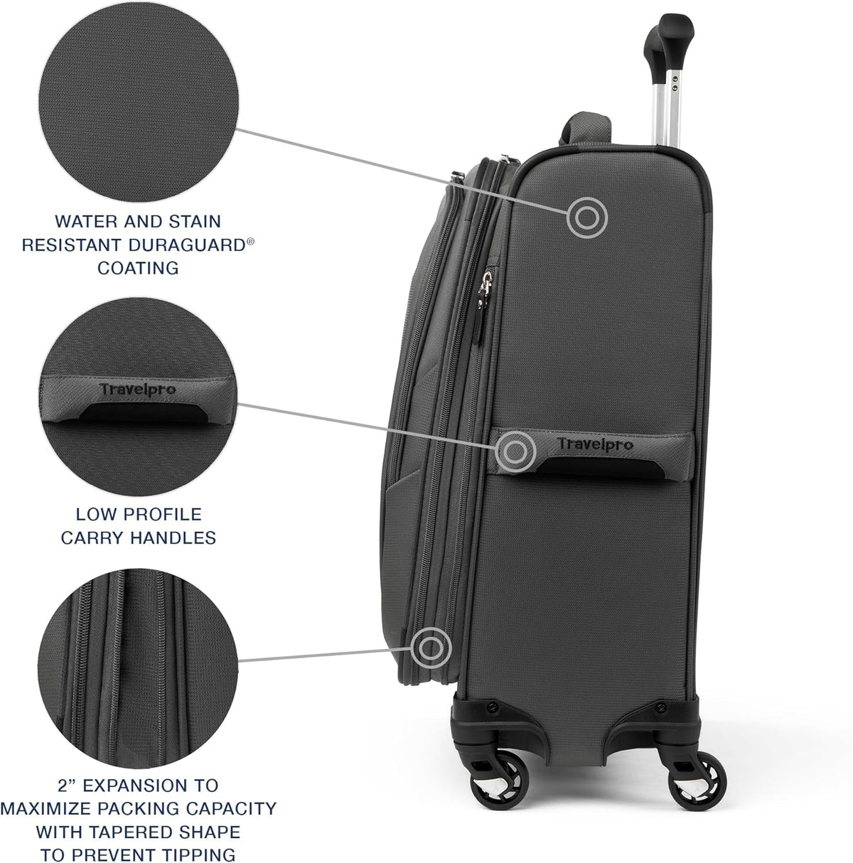 Maxlite 5 Softside Expandable Luggage with 4 Spinner Wheels, Lightweight Suitcase, Men and Women, Slate Green, Carry-on 21-Inch