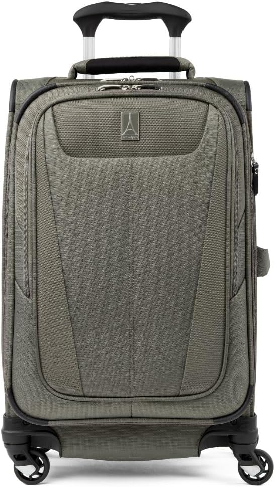 Maxlite 5 Softside Expandable Luggage with 4 Spinner Wheels, Lightweight Suitcase, Men and Women, Slate Green, Carry-on 21-Inch