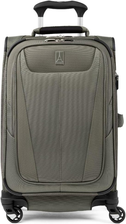 Maxlite 5 Softside Expandable Luggage with 4 Spinner Wheels, Lightweight Suitcase, Men and Women, Slate Green, Carry-on 21-Inch