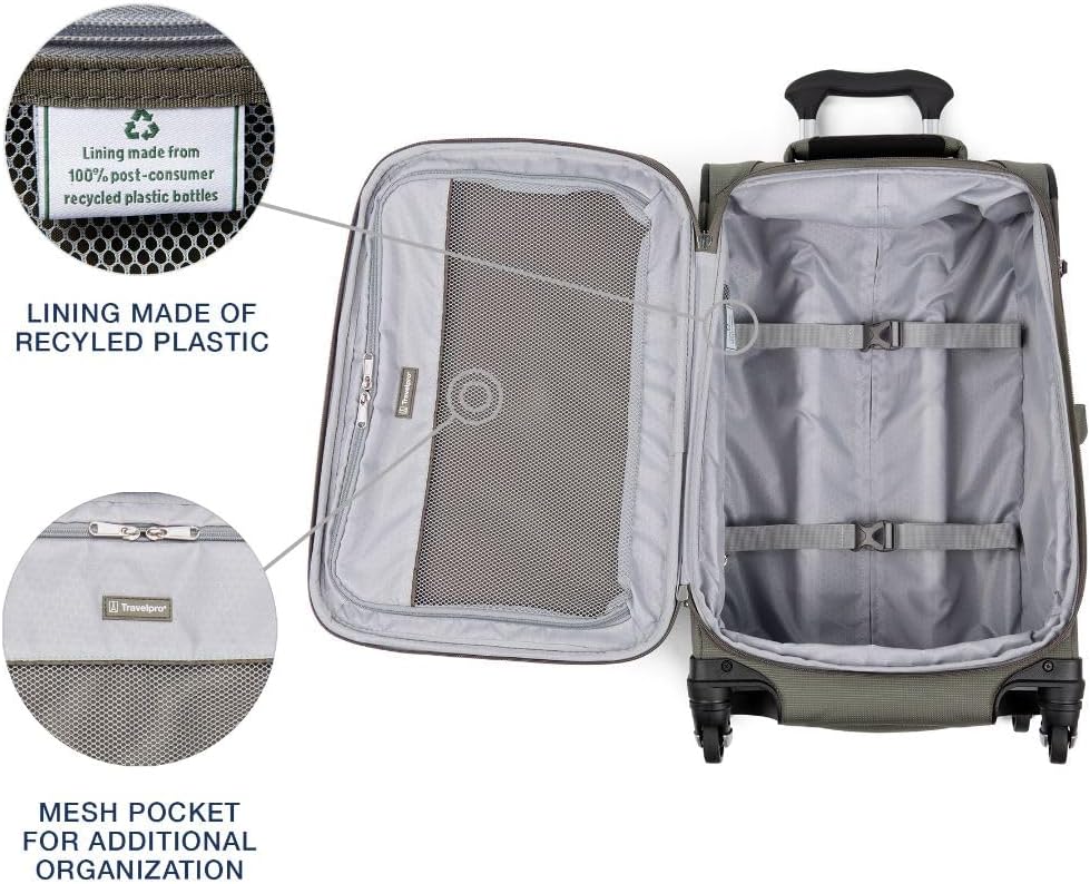 Maxlite 5 Softside Expandable Luggage with 4 Spinner Wheels, Lightweight Suitcase, Men and Women, Slate Green, Carry-on 21-Inch