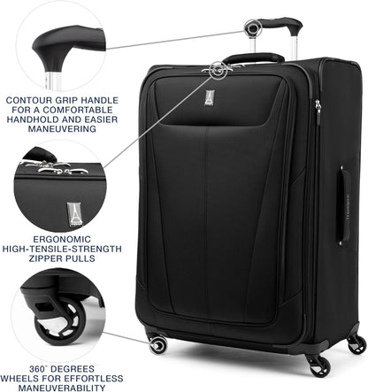 Maxlite 5 Softside Expandable Luggage with 4 Spinner Wheels, Lightweight Suitcase, Men and Women, Slate Green, Carry-on 21-Inch