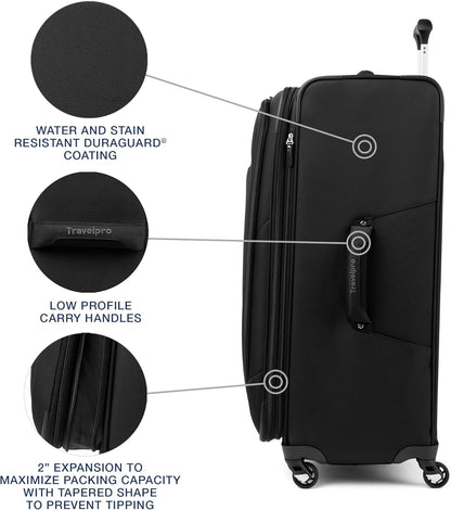 Maxlite 5 Softside Expandable Luggage with 4 Spinner Wheels, Lightweight Suitcase, Men and Women, Slate Green, Carry-on 21-Inch