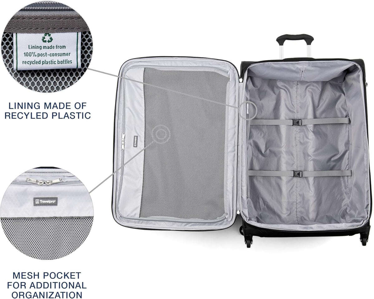 Maxlite 5 Softside Expandable Luggage with 4 Spinner Wheels, Lightweight Suitcase, Men and Women, Slate Green, Carry-on 21-Inch