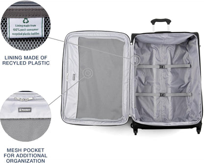 Maxlite 5 Softside Expandable Luggage with 4 Spinner Wheels, Lightweight Suitcase, Men and Women, Slate Green, Carry-on 21-Inch